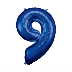 Balónek fóliový 88 cm číslo 09 modrý Albi