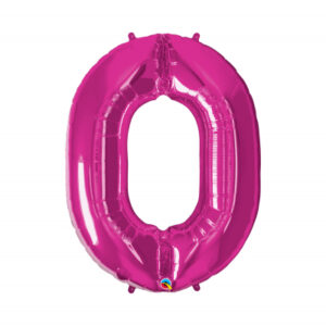 Balónek fóliový 92 cm číslo 0 tm.růžový Albi