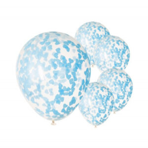 Balónky latexové s konfetami modrá srdíčka 5 ks Albi