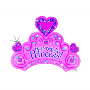 Balónek fóliový Happy Birthday Princess korunka růžová Albi