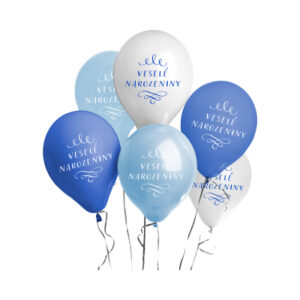 Balónky latexové Veselé narozeniny modré 6 ks Albi