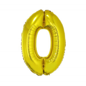 Balónek fóliový 92 cm číslo 0 zlatý Albi