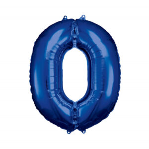 Balónek fóliový 88 cm číslo 0 modrý Albi