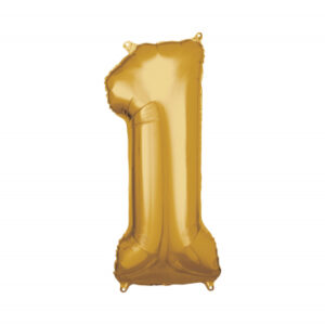 Balónek fóliový 88 cm číslo 01 zlatý Albi