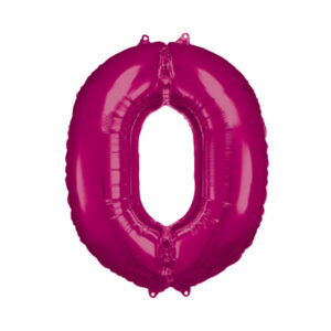 Balónek fóliový 88 cm číslo 0 tm.růžový Albi