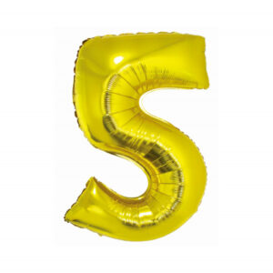Balónek fóliový 76 cm číslo 05 zlatý Albi