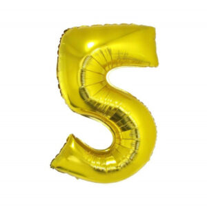 Balónek fóliový 92 cm číslo 05 zlatý Albi