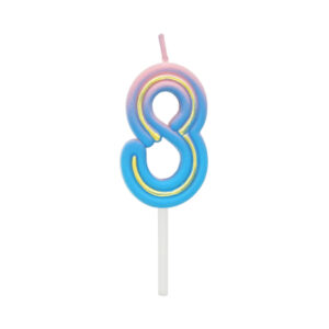 Svíčka dortová Neon růžovo-modrá číslo 8 Albi