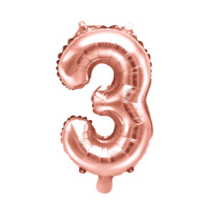 Balónek fóliový 35 cm rose gold číslo 3 Albi