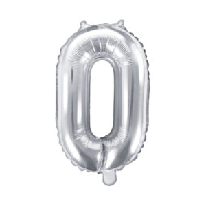 Balónek fóliový 35 cm stříbrný číslo 0 Albi