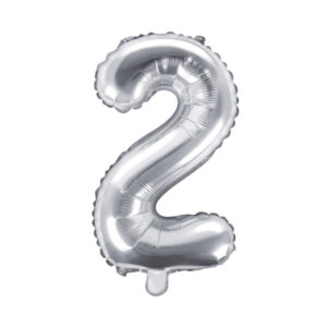 Balónek fóliový 35 cm stříbrný číslo 2 Albi