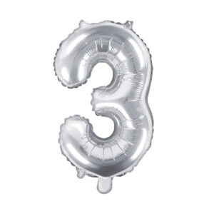 Balónek fóliový 35 cm stříbrný číslo 3 Albi