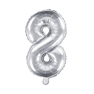 Balónek fóliový 35 cm stříbrný číslo 8 Albi