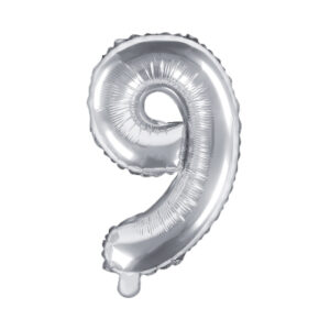 Balónek fóliový 35 cm stříbrný číslo 9 Albi