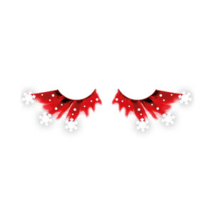 Řasy umělé červené se sněhovými vločkami Albi