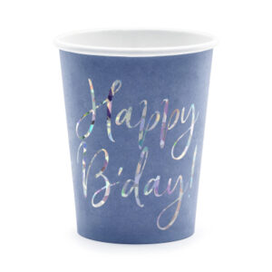 Kelímky Happy B'day! tmavě modré 6 ks Albi