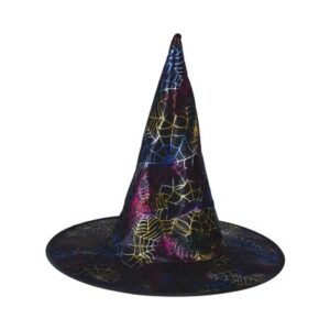 Klobouk Čarodějka s barevnou pavučinou Albi