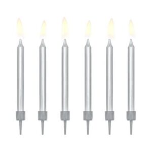Svíčky dortové stříbrné 6 ks Albi