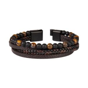 Pánský náramek - Hnědé korálky Albi