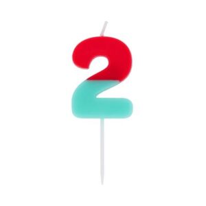 Svíčka dortová dvoubarevná číslo 2 Albi