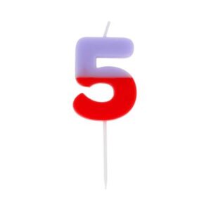 Svíčka dortová dvoubarevná číslo 5 Albi