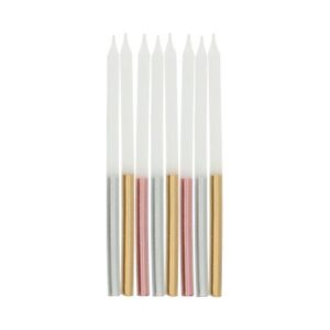 Svíčky dortové bílo-metalické 24 ks Albi