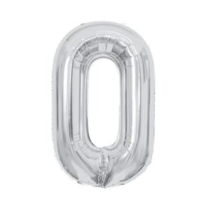 Balónek fóliový 85 cm stříbrný číslo 0 Albi
