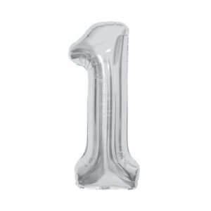 Balónek fóliový 85 cm stříbrný číslo 1 Albi