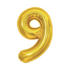 Balónek fóliový 85 cm zlatý číslo 9 Albi