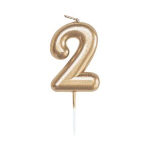 Svíčka dortová zlatá 5 cm číslo 2 Albi