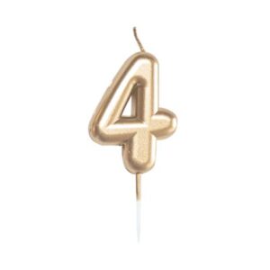 Svíčka dortová zlatá 5 cm číslo 4 Albi