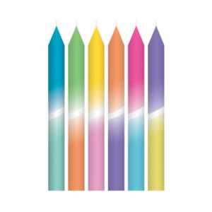 Svíčky dortové pastelovo-neonové 8 ks Albi