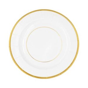 Talíře bílé se zlatými proužky 6 ks Albi