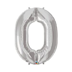 Balónek fóliový 92 cm stříbrný číslo 0 Albi