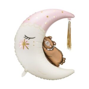 Balónek fóliový Medvídek na měsíci růžový Albi