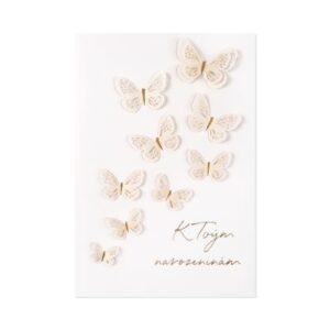 Luxusní narozeninové přání - Bílí motýlci Albi