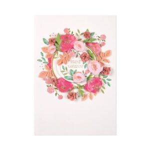 Luxusní narozeninové přání - Květinová rozeta Albi