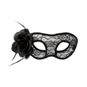 Škraboška černá s květinou Albi