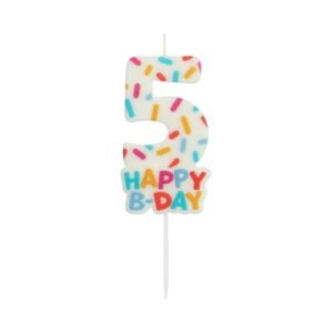 Svíčka dortová Happy B-day číslo 5 Albi