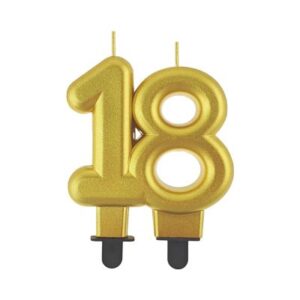 Svíčka dortová Ročník zlatá číslo 18 Albi