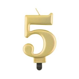Svíčka dortová zlatá číslo 5 Albi