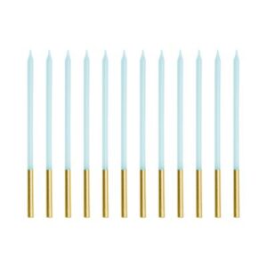 Svíčky dortové světle modro-zlaté 12 ks Albi