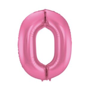 Balónek fóliový 86 cm růžový matný číslo 0 Albi
