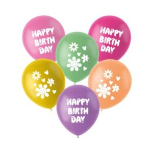 Balónky latexové Boho Girlz Happy Birthday 6 ks Albi