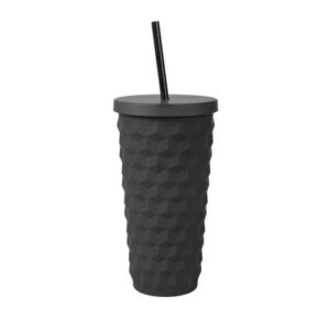 Černý 3D tumbler s brčkem Albi