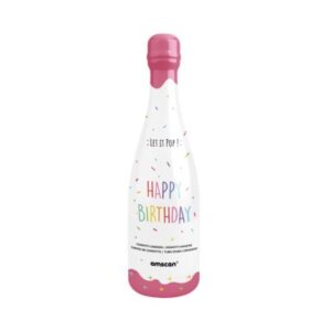 Konfety vystřelovací Láhev růžová 32 cm - barevná kolečka Albi