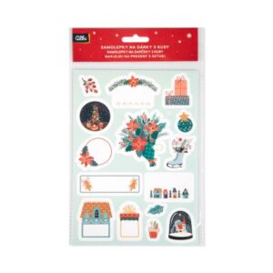 Samolepky na dárky 3 ks - Mintové Vánoce Albi