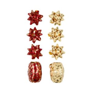 Set kokard a stuh - Zlato-červený s potiskem Albi