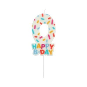 Svíčka dortová Happy B-day číslo 0 Albi