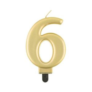 Svíčka dortová zlatá číslo 6 Albi